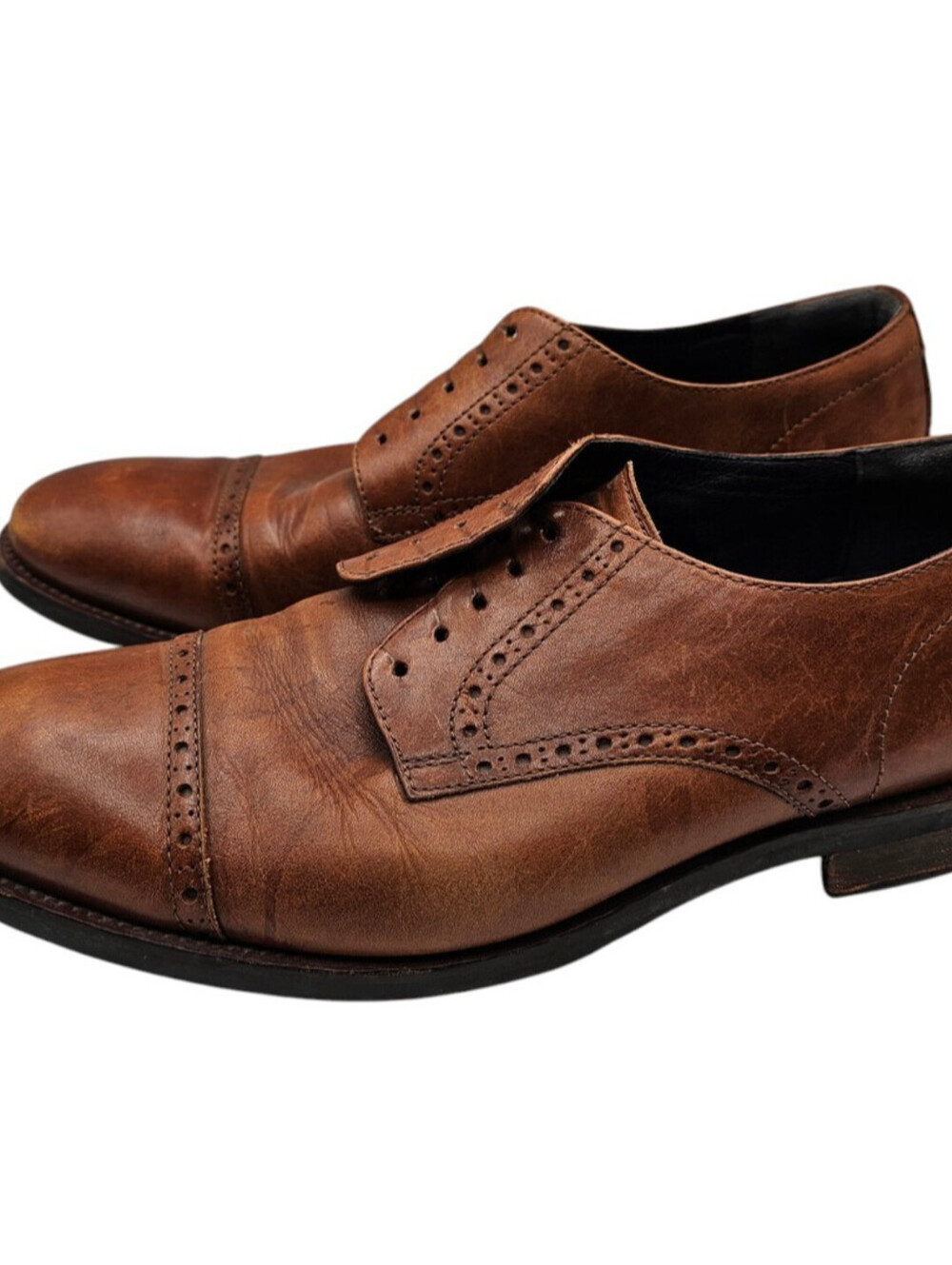 Cole Haan Grand OS Henry Brown Leather Wingtip Dress Shoes Mens Size 10.5